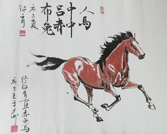 佟绍育作品8《人中吕布 马中赤兔》